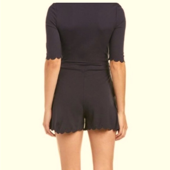French Connection Beau Scalloped Black Romper - Picture 2 of 5